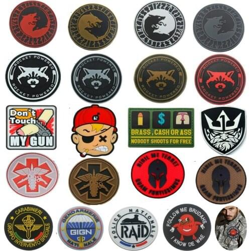 Badges PVC Rubber HOOK Patch Army Military Tactical Gear Patches Armbands Clothes Accessories