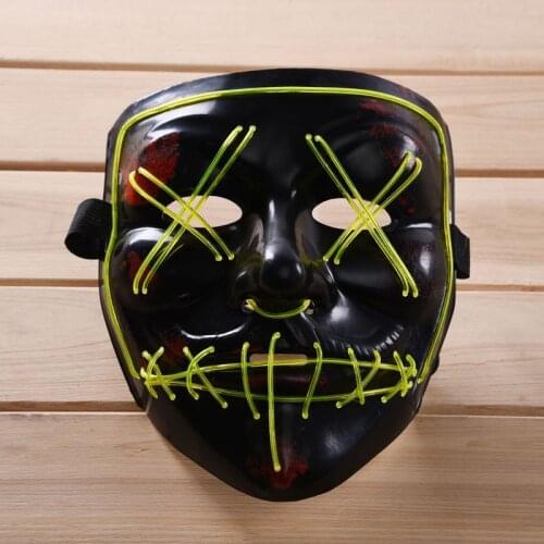 New Halloween LED Maske Light Up Party Masks Neon Maska Cosplay Mascara Horror Mascarillas Glow In Dark Masque V for Vendetta