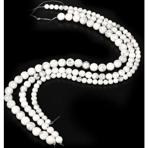 Factory wholesale Natural Howlite gemstone jasper Round beads 4-12mm loose beads DIY Jewellery accessories necklace bracelet