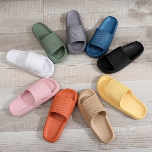 Women Summer Beach Slippers Eva Soft shoes Thick Platform Sole Slide Sandals Leisure Men Ladies Indoor Bathroom Anti-slip Shoes