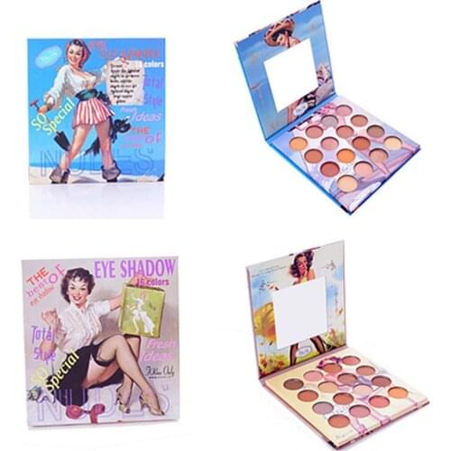 16 Color Cartoon Retro Eyeshadow Earth Color Pearlescent Matte Waterproof Easy Color Sequin Glitter Eyeshadow Palette