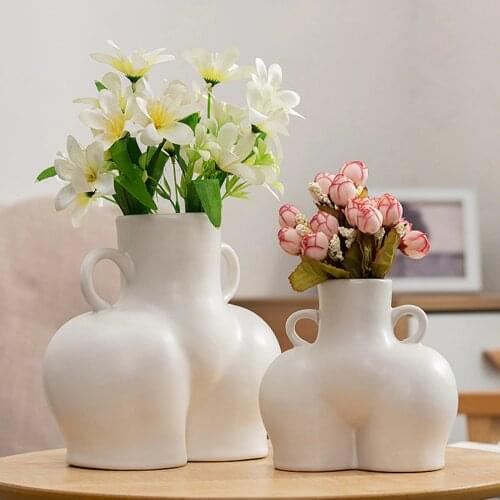Nordic Style Home Simulation Human Body Art Vase Ceramic Decoration Handicraft Decoration Ceramic Vase Desktop Decoration
