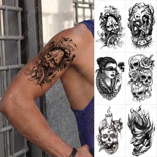 Waterproof Temporary Tattoo Sticker Moon Rose Mandala Lotus Flash Tattoos Lion Fox Flowers Body Art Arm Fake Tatoo Women Men