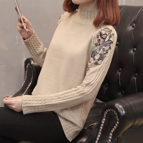 8864 Korean autumn new embroidered knitted pullover 50-1 floor, row 11, 3 shelves
