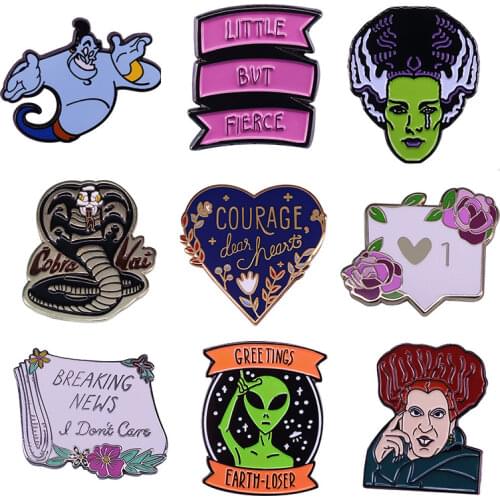 Funny Anime Movies Fiction Hard Enamel Pins Collect Horror Figure Metal Cartoon Brooch Backpack Hat Bug Collar Lapel Badges