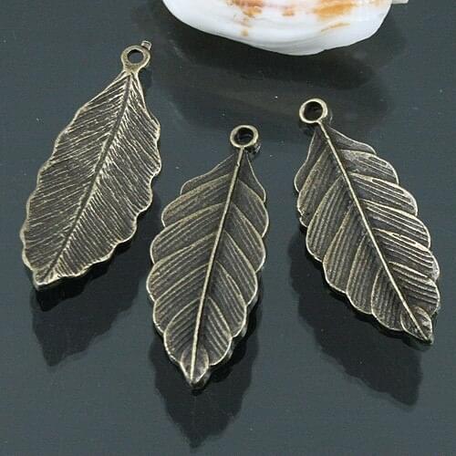 10pcs antiqued bronze color leaf charms EF0541