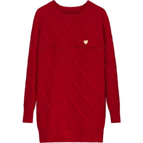 1018# Autumn Winter Thick Warm Knitted Maternity Nursing Sweaters Breastfeeding Shirts Clothes for Pregnant Women Pregnancy Tops