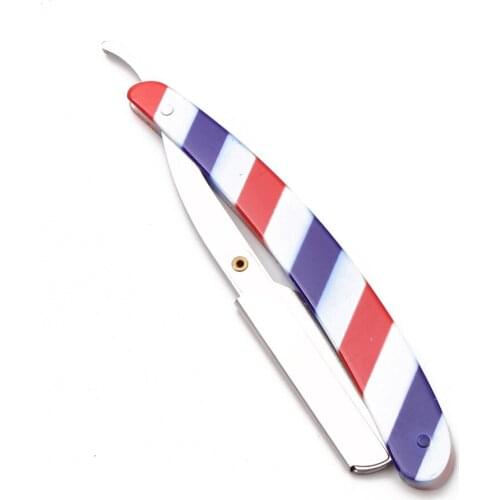 14*2cm Holder Knife Professional Barber Edge Steel Folding Shaving Knife Beard / Hair Removal Tools Shaving Razor+Blade C6110