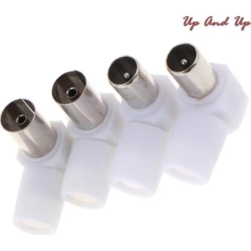 2pairs 90 Degrees TV Plug Jack For Antennas Male And Female TV RF Coaxial Male Plugs Adapter Right Angle Antennas Connectors