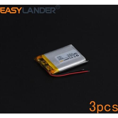 3pcs/Lot 3.7V 350mAh Polymer Li-ion Battery For bluetooth headset Bracelet Wrist Watch pen GPS PSP PDA MP3/MP4 MP5 402534
