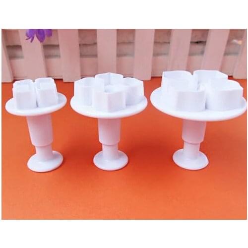 3Pcs/Set Hydrangea Fondant Cake Decorating SugarCraft Plunger Cutter Flower Mold NEW