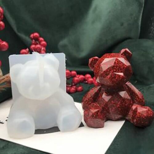 3D Puffy Heart Silicone Mold Handmade Geometric Bear Resin Tools DIY Bear Kawaii Epoxy Resin Cat Jewelry Rabbit Pig Craft