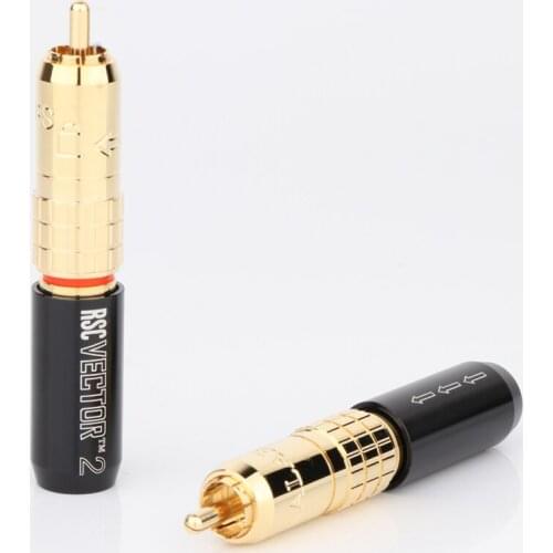 4Pcs Taralabs RSC Vector-2 Gold Plated RCA Connector Plug For Signal Audio Interconnect Cable
