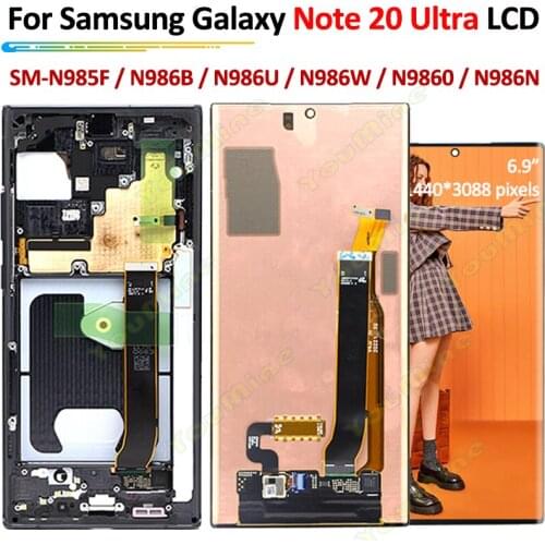 AMOLED For Samsung Galaxy Note 20 Ultra N985F N985 LCD display Touch Panl Screen digitizer For Samsung Note20 Ultra 5G N986B LCD