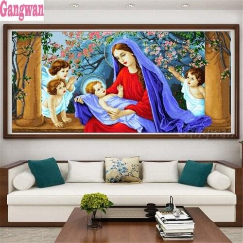 Full Square Round Diamond Painting virgin mary jesus Diamond Mosaic Diamond Painting Kits 3D DIY Rhinestones Embroidery Beads