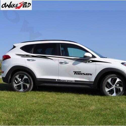 Car Both Side Door Stickers Vinyl Decals Auto Body Sports Graphics Decor Stickers For-Hyundai Tucson Styling Tuning Accessories