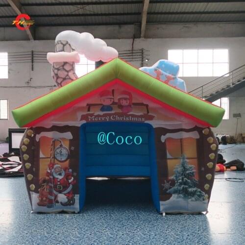 Free air ship to door!2019 popular Christmas holiday inflatable Santa grotto, inflatable Christmas house,Christmas party tent