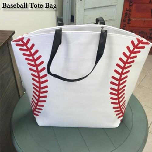 Softball Baseball Tote Bag Large Softball Print