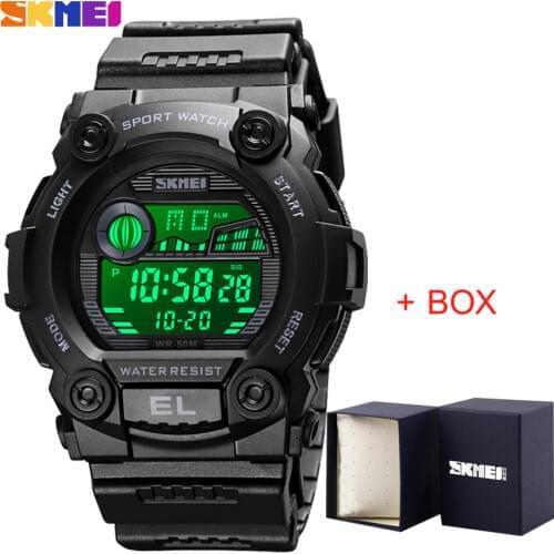 Digital Mens Watches SKMEI Sport Fitness Electronic Chronograph Clock LED Waterproof Male Wristwatch With Box Relogio Masculino