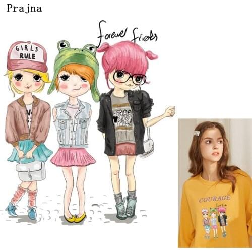 DIY Ballerina Cute Vinyl Heat Transfer Iron on Printed Stickers On Clothes Beauty Girl Thermal Transfer For Cloth Accessories