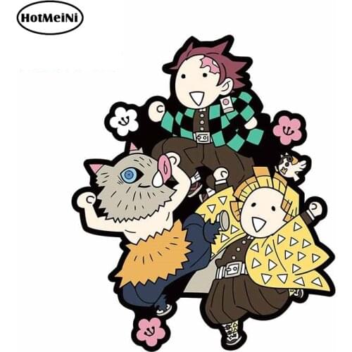 HotMeiNi 13cm x 12cm Demon Slayer Anime Auto Car Stickers Waterproof Decal Windshield Trunk Door Refrigerator Decoration