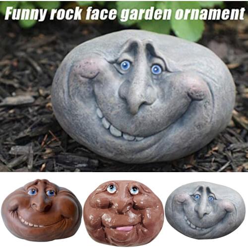 Stone Sculpture Creative Exquisite Resin Funny Interesting Garden Yard Rock Statue Decoration Realistic Vivid Stones Figure