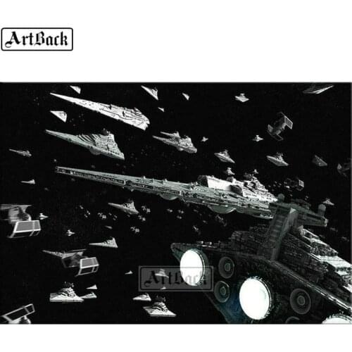 ARTBACK Diamond Painting Spaceship Space Picture 5d Square Square Cross Stitch 3d diy Diamond Art Crystal Mosaic Handmade Kit