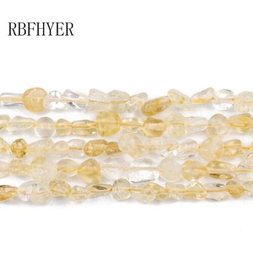 Lrregular Natural Yellow Quartz Smooth Gravel Charm Loose beads for Jewelry making DIY Trendy bracelet Necklace Accessories