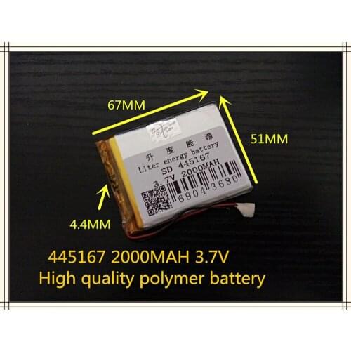 Best battery brand Free shipping 3.7V,2000mAH,[445167] PLIB; polymer lithium ion / Li-ion battery for tablet pc,mp3,mp4,cell pho