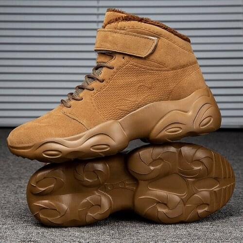 Chunky Sneakers Sports Shoes Men Winter Rubber Platform Zapatos Hombre Mens Shoes Male Casual Men Sneaker Nubuck Warm Plush