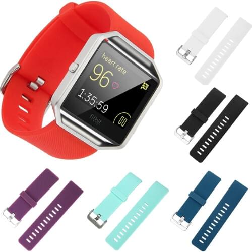 Metal Frame Housing +Classic Soft Flexible Silicone Replacement Sport Bracelet Smart Watch Band Rubber Strap For Fitbit Blaze