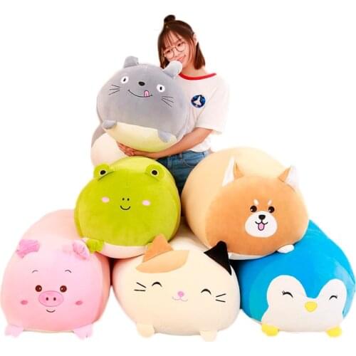 Cute totoro plush toys stuffed cat husky dog pink pig penguin animal soft doll anime totoro plush pillow toys for children