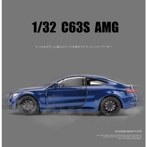 High Simulation 1:32 C63S Super Car Diecasts & Toy Vehicles Toy Metal Car Model Wheels Pull Back Sound Collection Kids Toys