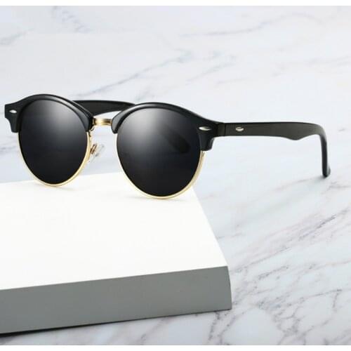 VWKTUUN Polarized Sunglasses Men Half Frame Round Sun glasses For Women Driving Goggles UV400 Shades New Brand Designer Glasses