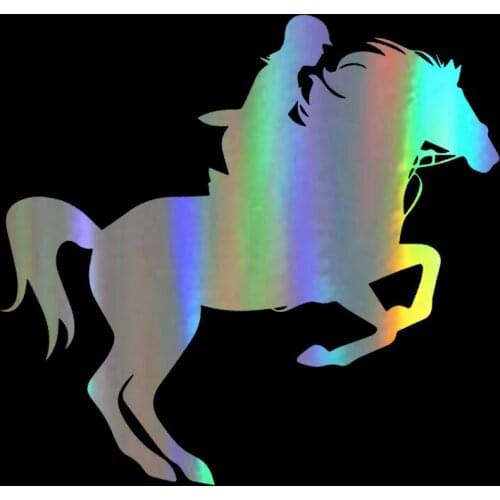Window Sticker 3D 14.7cm*13.8cm Riding Horse Sport Funny Sticker On window decal Stickers Rear Window Vinyl window styling