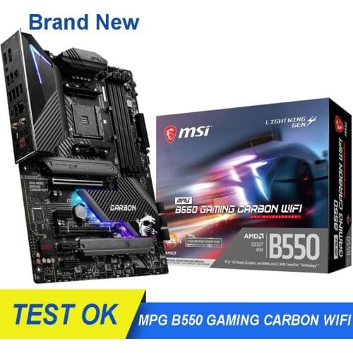 NEW MSI MPG B550 GAMING CARBON WIFI Support for 3rd Gen AMD Ryzen Supports DDR4 Memory, PCIe 4.0 M.2 USB 3.2 Motherboard