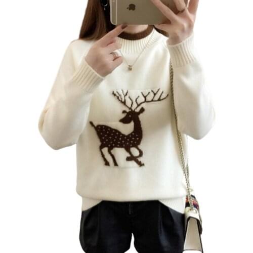 New Autumn Womens Sweater Knitted Jumpers Casual Loose Long Sleeve Warm Cashmere Female Pullovers Streetwear Sweater Top P88