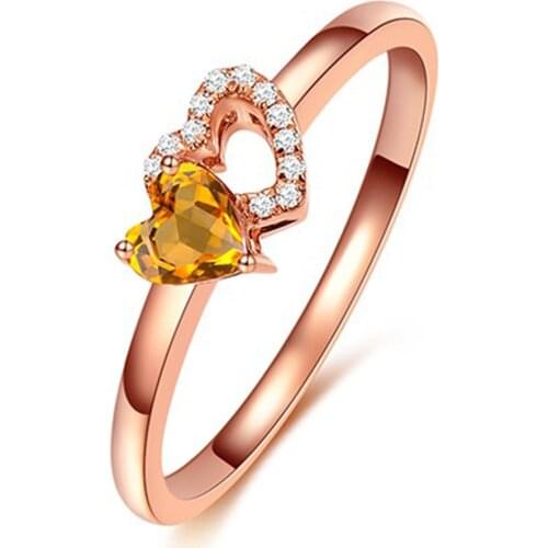 New Fashion Love Double Heart Romantic Finger Rings For Women Rose Gold Color Zircon Rings Female Wedding Jewelry Couple Gifts