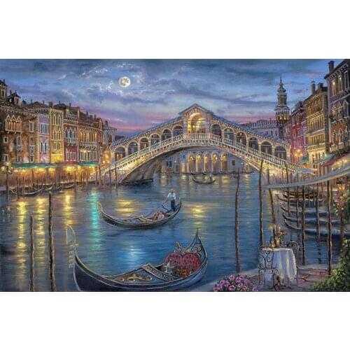 NEW Counted Cross Stitch Kits Needlework Embroidery - 14 ct Aida DMC Color DIY Arts Home Decor - Oil painting scenery 4