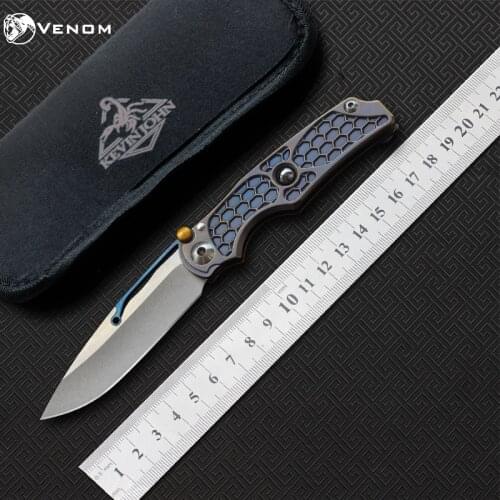VENOM kevin john NEW Tilock Folding knife,Blade:M390,Titanium handle outdoor Tactical camping survival Knives EDC tools