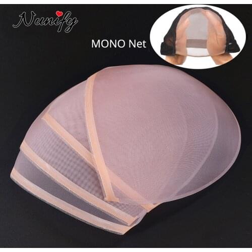 Nunify Mono Elastico Transparent Wig Cap 3-5Pcs/Lot Adjustable Elastic Hair Net Snood Swiss Lace Caps Invisible Lace Frontal