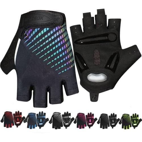 Men Women Summer Cycling Gloves Half Finger with Shockproof Liquid Silicone Gel Pad Breathable Reflective Road Bike Mtb Gloves