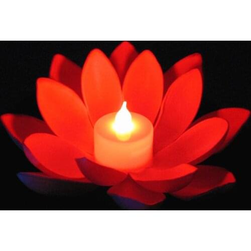 Popular Artificial LED Candle Floating Lotus Flower With Colorful Changed Lights For Birthday Wedding Party Decorations Supplies