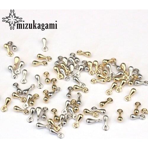 Golden Plated CCB Water Drop Tail Extender Chain Charms Beads 150pcs/lot 3*9MM For DIY Jewelry Bracelet Accessories
