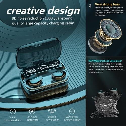 Q32TWS New Game Without Delay Earplugs Wireless Bluetooth Headset 5.1 Sports Headset HD LED Digital Display HIFI Sound Quality