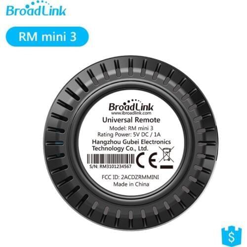 BroadLink RM mini 3 IR Universal Remote Control Infrared Remote, Google Home Voice Control, Universal TV, Aircon, DVD Remote