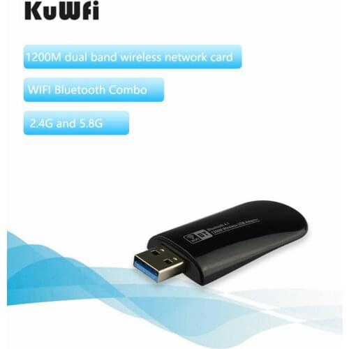 1200Mbps USB3.0 wifi Receiver Wireless Network Card 802.11ac Wifi Adapter 2.4G/5.8G Dual Band External Lan Adaptor for Desktop