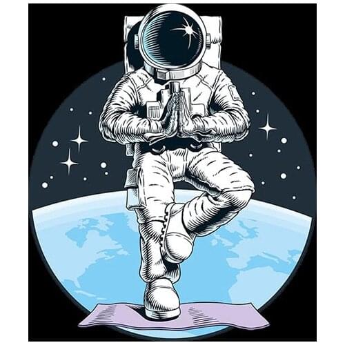 Golden Rooster Independent Astronaut space iron on heat transfers for clothing vinyl patches stickers DIY T-shirts decorate