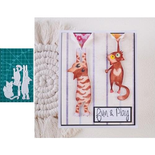 YaMinSanNiO 3pcs Cute Cat Metal Cutting Dies DIY Scrapbooking Die 2021 New Album Embossing Paper Cards Decorative Crafts Die Cut