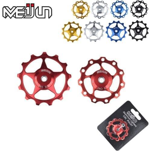 2pcs/lot 11T/13T Aluminum Alloy Bicycle Rear Derailleur Pulley Roller MTB Mountain Bike Jockey Wheel Pulley Bearing Guide Wheels